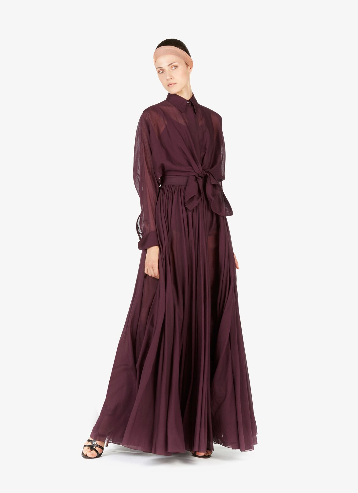 Alaïa Edition 1984 Cotton Chiffon Dress Shirt ALAÏA BURGUNDY ALAÏA EDITION 1984 COTTON CHIFFON DRESS SHIRT